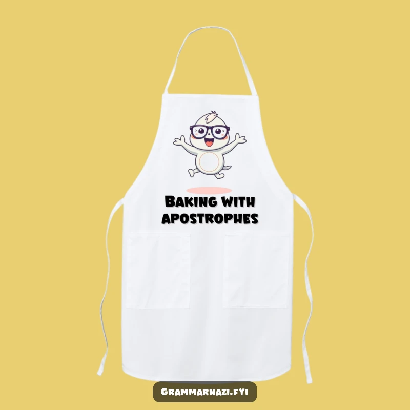 Funny Grammar Apron: Apostrophe Dance Delight - Kitchen Fun Funny Gift for Bakers