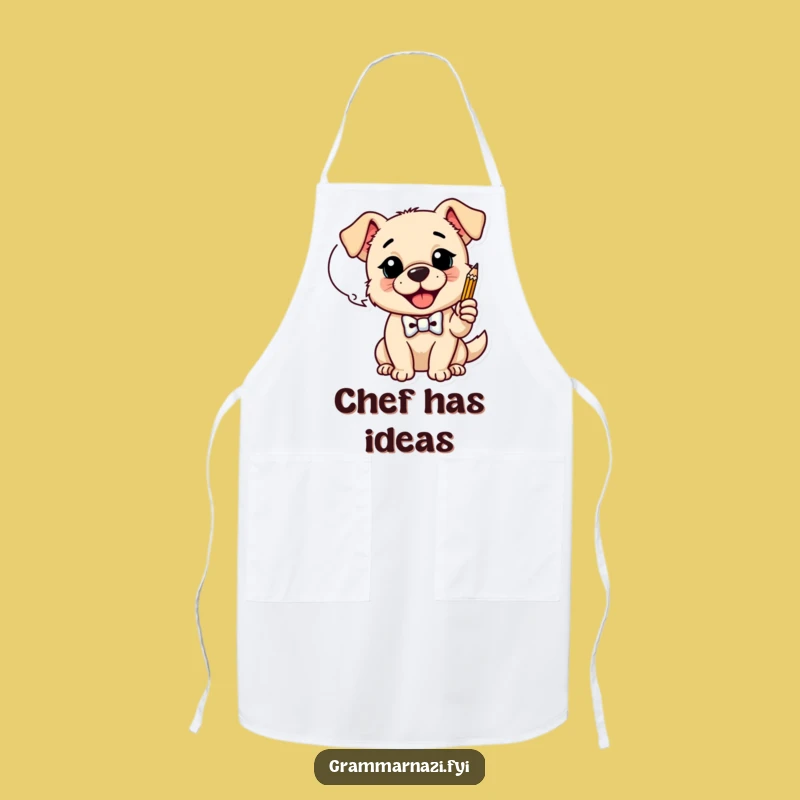 Funny Dog Bow Tie Apron: Cook with Ideas, Perfect Funny Gift