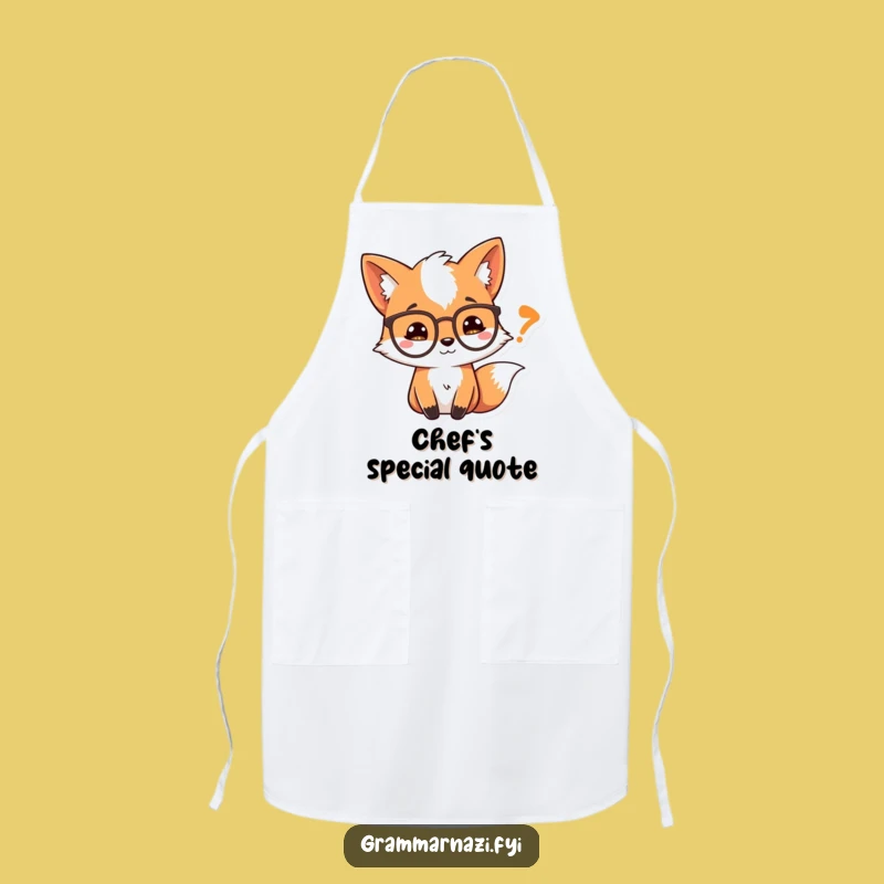Funny Fox Apron: Scholar Fox Chef Apron, Hilarious Kitchen Literary Gift
