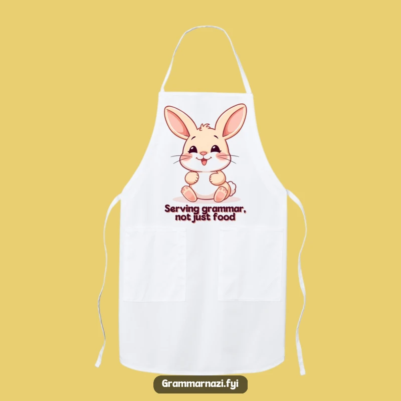 Funny Bunny Colon Correcting Apron: Kitchen Humor for Grammar-Loving Chefs
