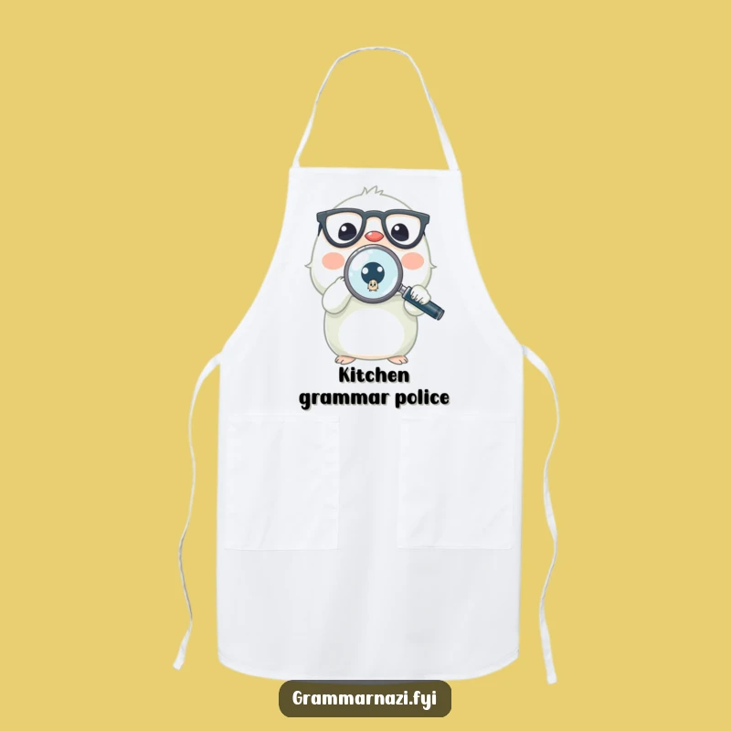 Funny Grammar Apron: Chef Creature Spots Tiny Period - Kitchen Humor Funny Gift for Cooks
