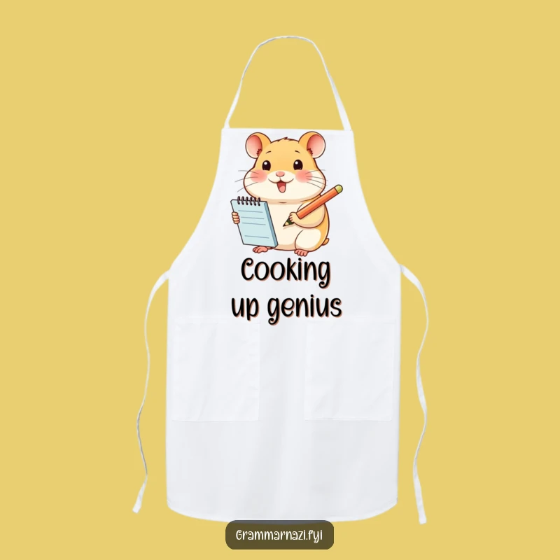 Funny Hamster Chef Apron: Hilarious Kitchen Wear for Aspiring Foodie Note-Takers