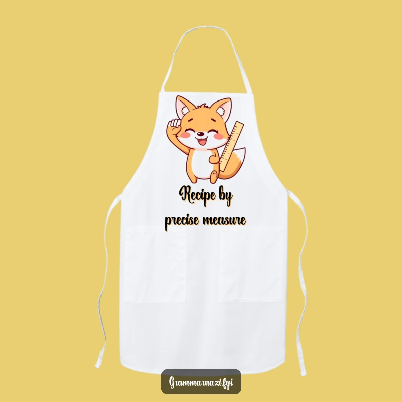 Funny Kawaii Fox Kitchen Apron, Enthusiastic Ruler Chef Gift