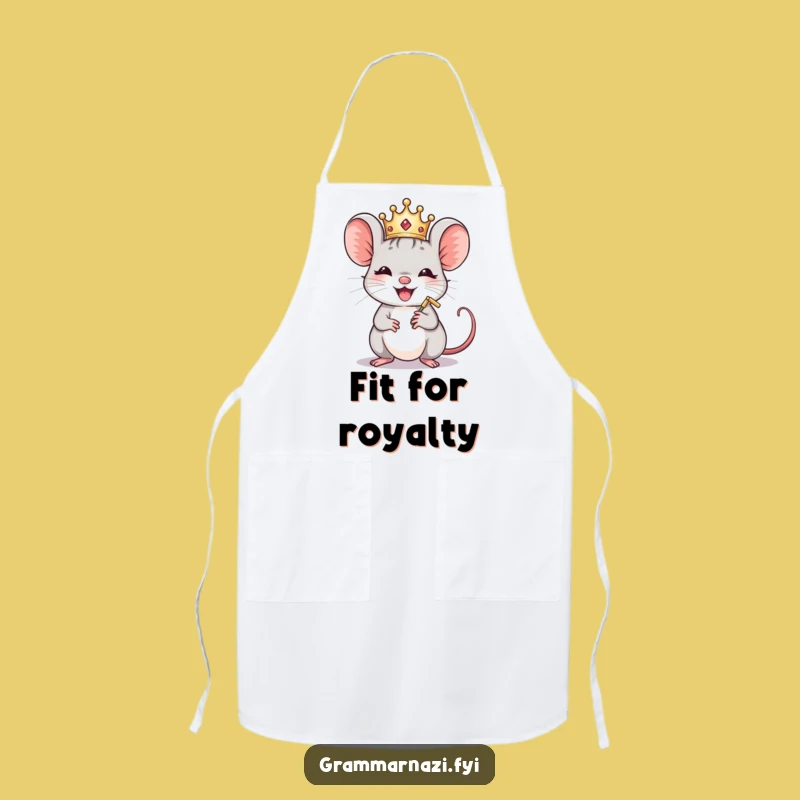 Funny Mouse Crown Polisher Apron - Cook with Comedic Precision!