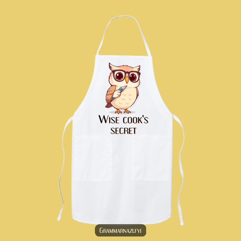 Funny Owl Spectacle Writer Apron - Cook with Comedic Genius!