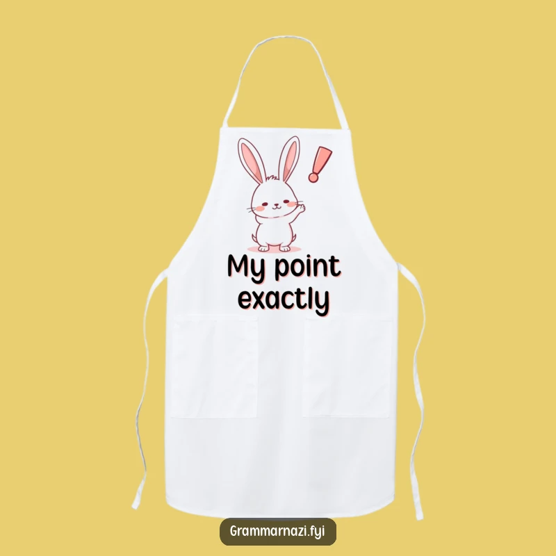 Funny Rabbit Exclamation Apron: Kitchen Determined Point, Perfect Funny Gift for Cooks