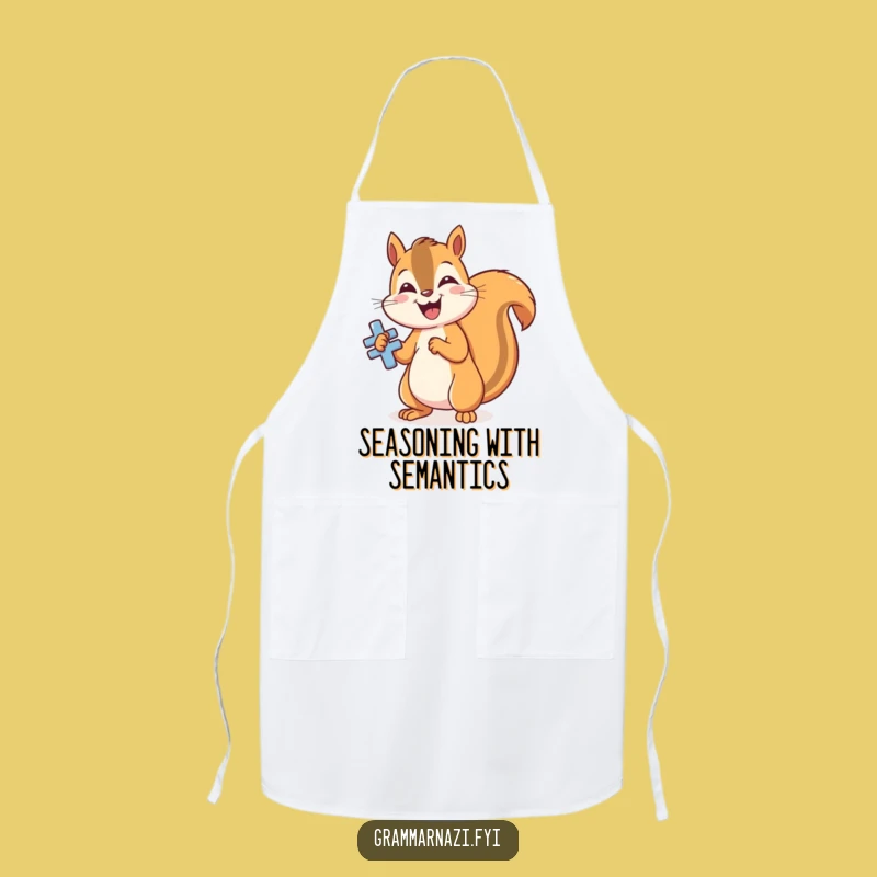 Funny Squirrel's Grammar Apron: Cook with Precision and Humor