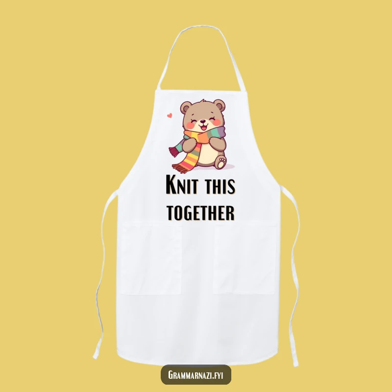 Funny Bear Apron: Cozy Knitter For Kitchen And Hilarious Gift