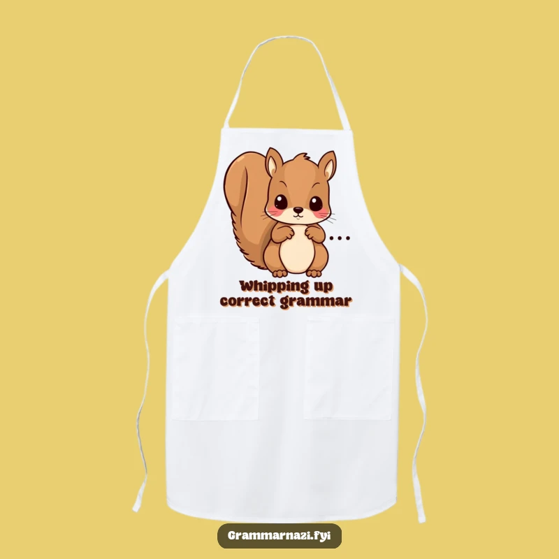 Funny Squirrel Grammar Apron: Cook with Precision and Humor