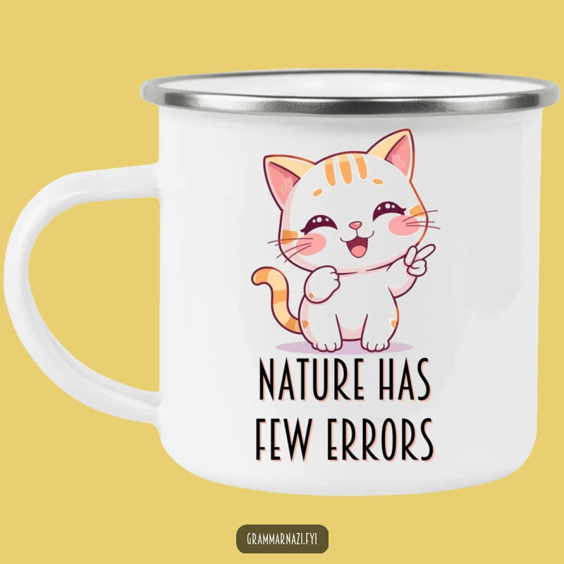 Adventure Grammar Cat Camping Mug: Comma Expert, Outdoor Gift