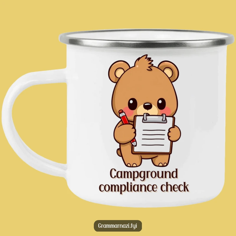 Funny Bear Camping Mug: Inspector Bear's Morning Review, Outdoor Management Gift