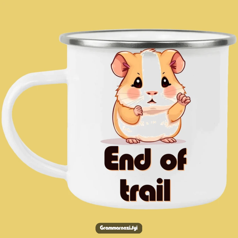 Funny Guinea Pig Camping Mug: Hilarious Outdoor Companion for the Punctuation Purist