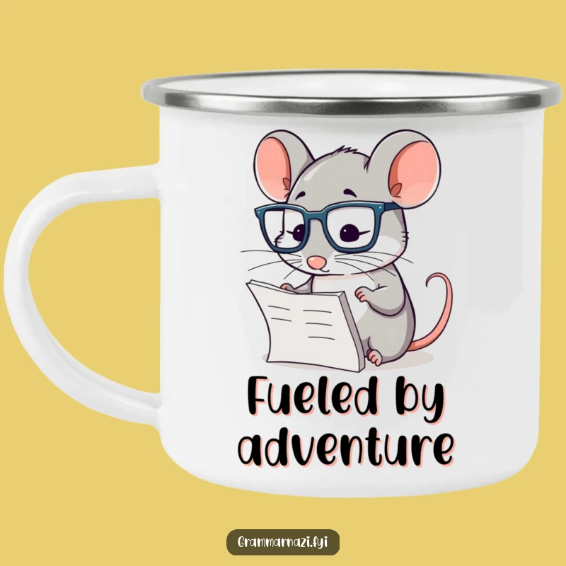 Funny Mouse Scholar Camping Mug: Adventure with Intellectual Humor!