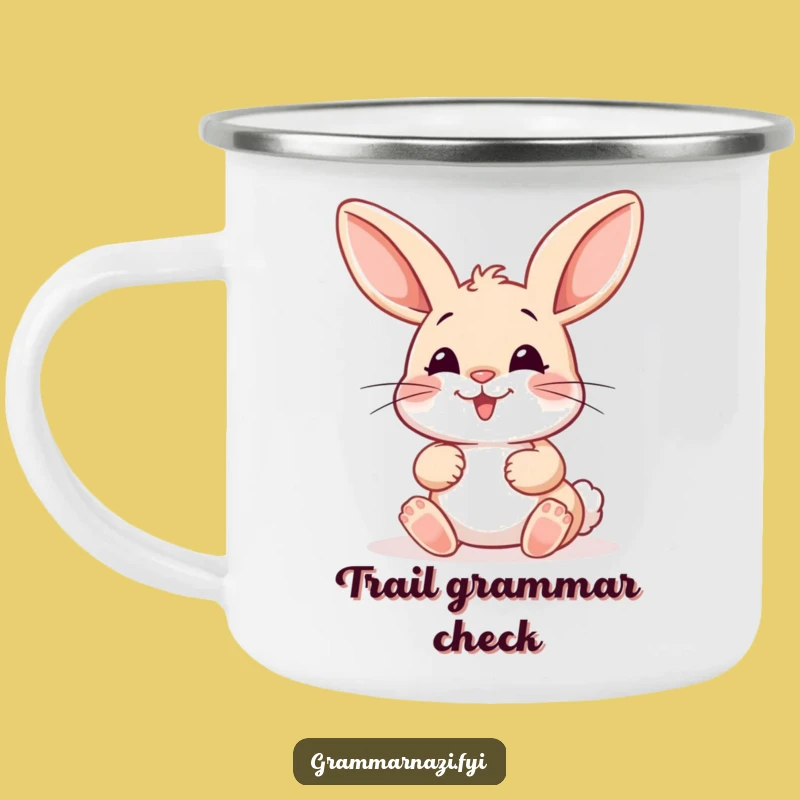 Funny Bunny Colon Camping Mug: Punctuation Humor for Outdoor Adventures