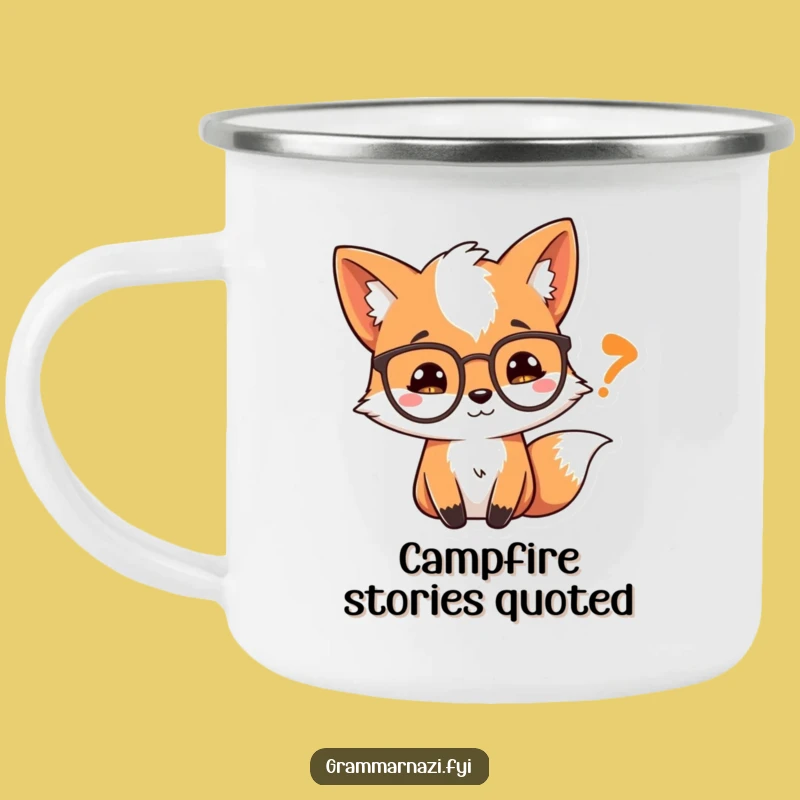 Funny Fox Camping Mug: Scholar Fox's Quote Mug, Outdoor Literary Humor Gift
