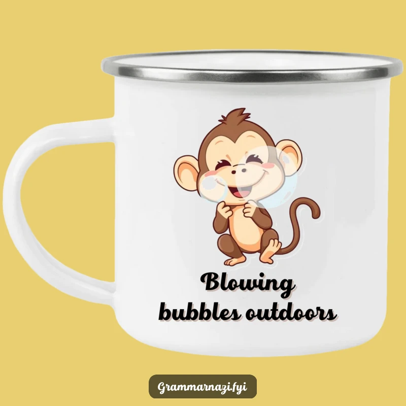 Funny Monkey Camping Mug: Mischievous Prankster For Outdoor Hilarious Fun