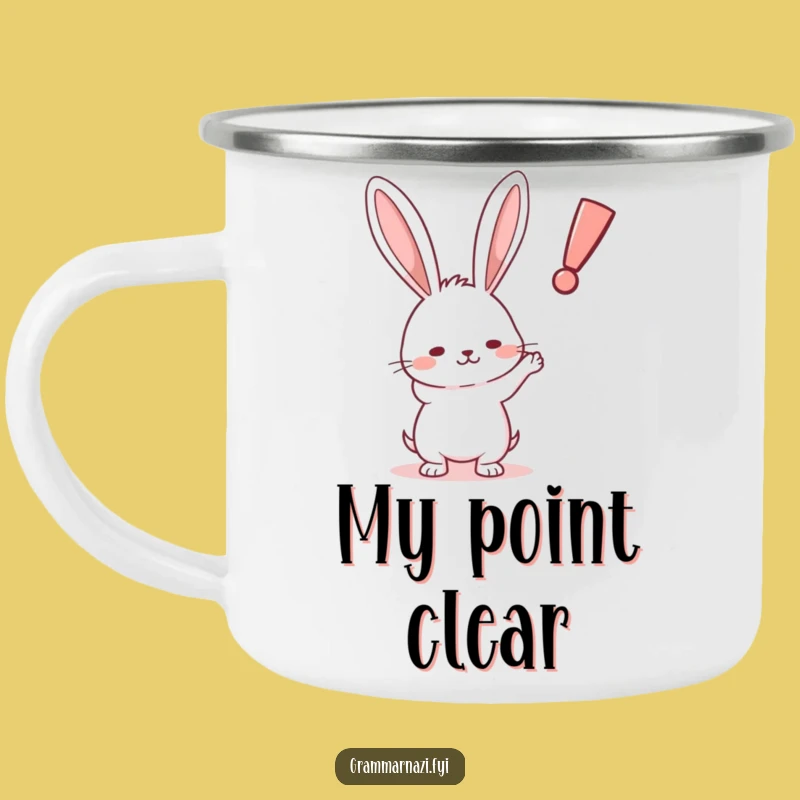 Funny Rabbit Exclamation Camping Mug: Durable Determined Point, Perfect Funny Gift for Adventurers