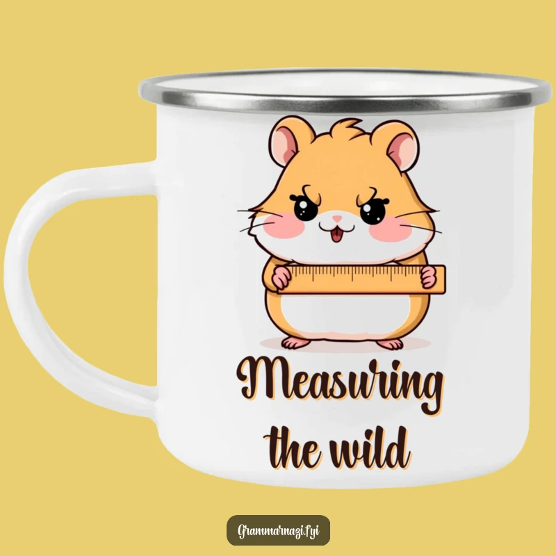 Precise Hamster Funny Camping Mug: Ruler Holder, Outdoor Gift