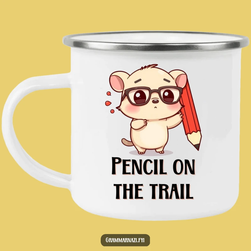 Funny Determined Creature Camping Mug: Spectacled Pointer, Perfect Outdoor Gift!