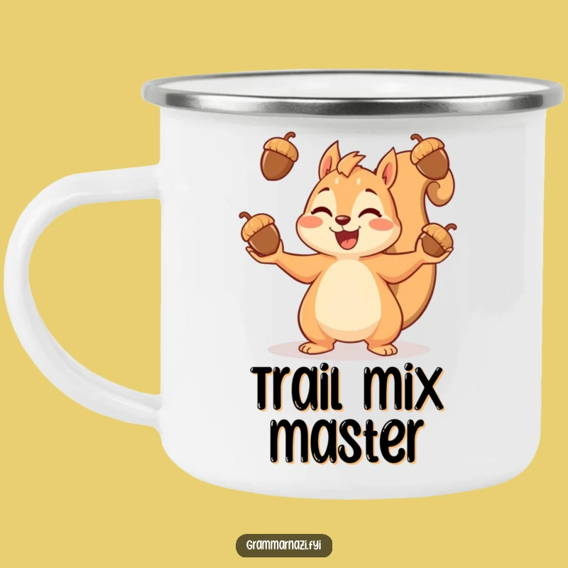 Funny Squirrel Camping Mug: Enjoy Drinks with Acorn Juggling Adventures