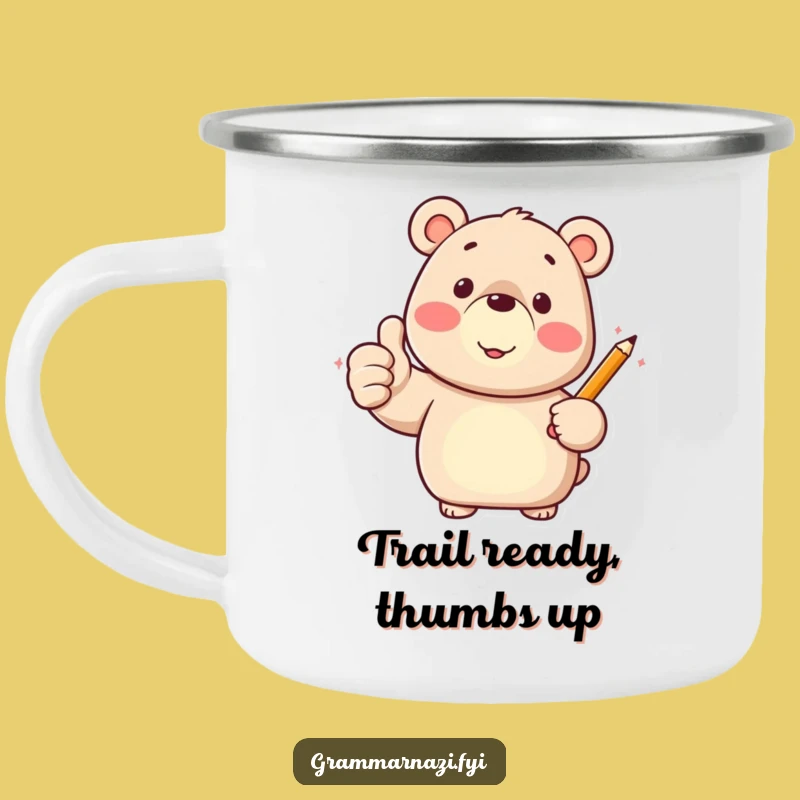 Funny Bear Thumbs Up Camping Mug: Positive Vibes for Outdoor Adventures