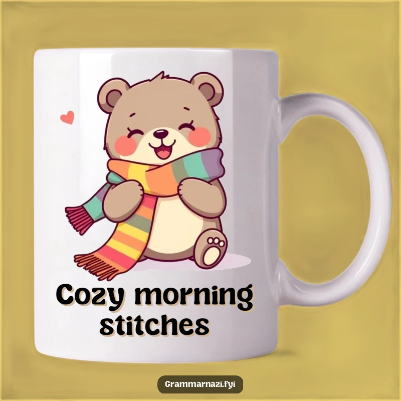 Funny Bear Knitting Mug: Cozy Crafter For A Hilarious And Joyful Gift