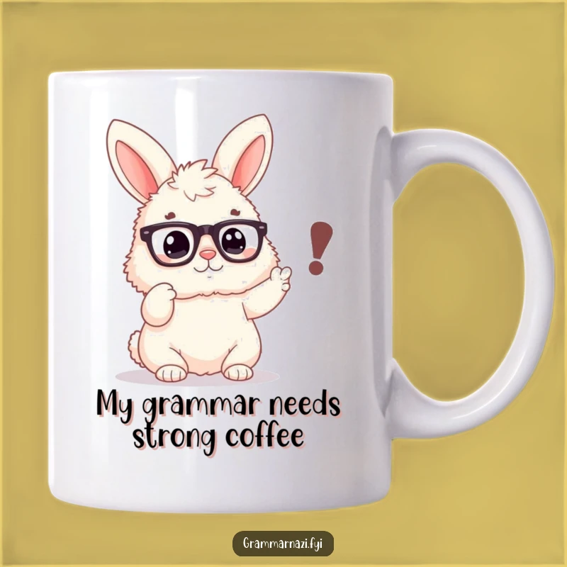 Funny Bunny Punctuation Master Mug - Hilarious Grammar Gift for Writers