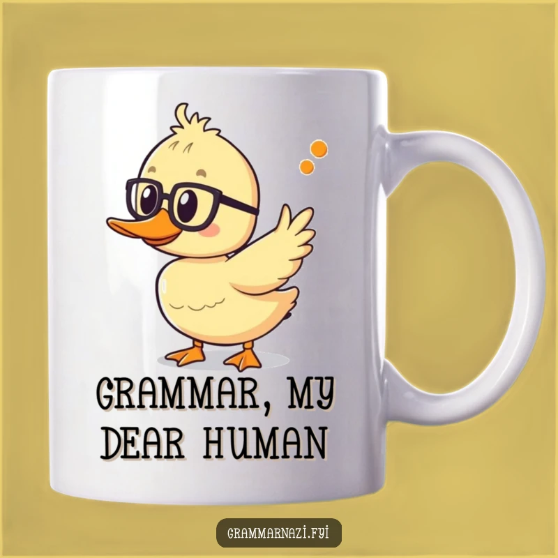 Funny Grammar Duck Mug: Punctuation Perfection for English Lovers