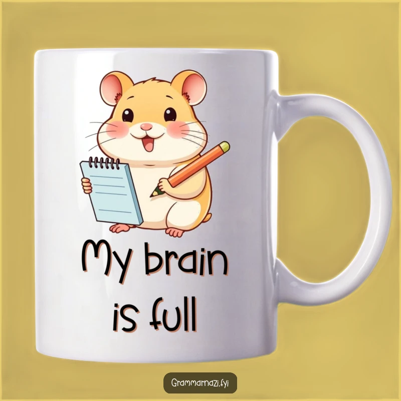 Funny Hamster Note Taker Mug: Perfect Gift for Busy Writers and Busybodies