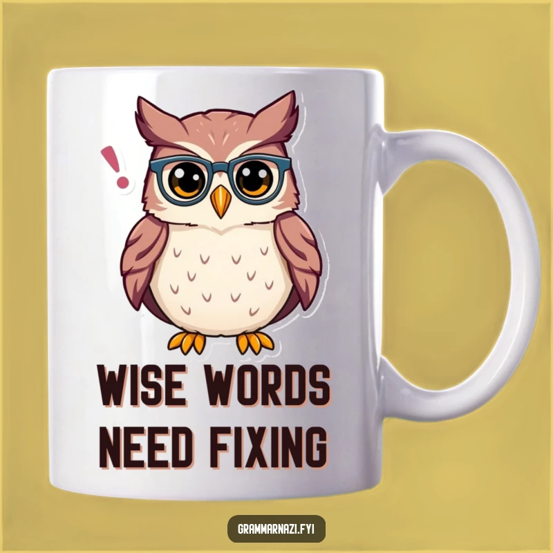 Funny Owl Grammar Mug: Proud Spectacles, Perfect Funny Gift for Word Nerds