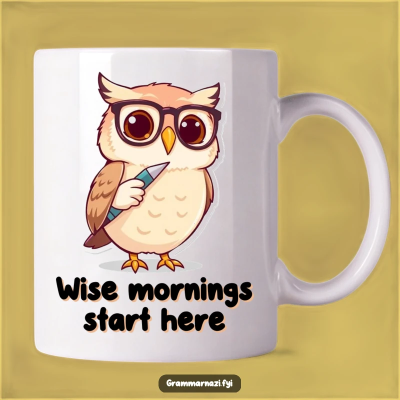 Funny Owl Spectacle Writer Mug - A Perfect Gift for a Serious Owl Lover