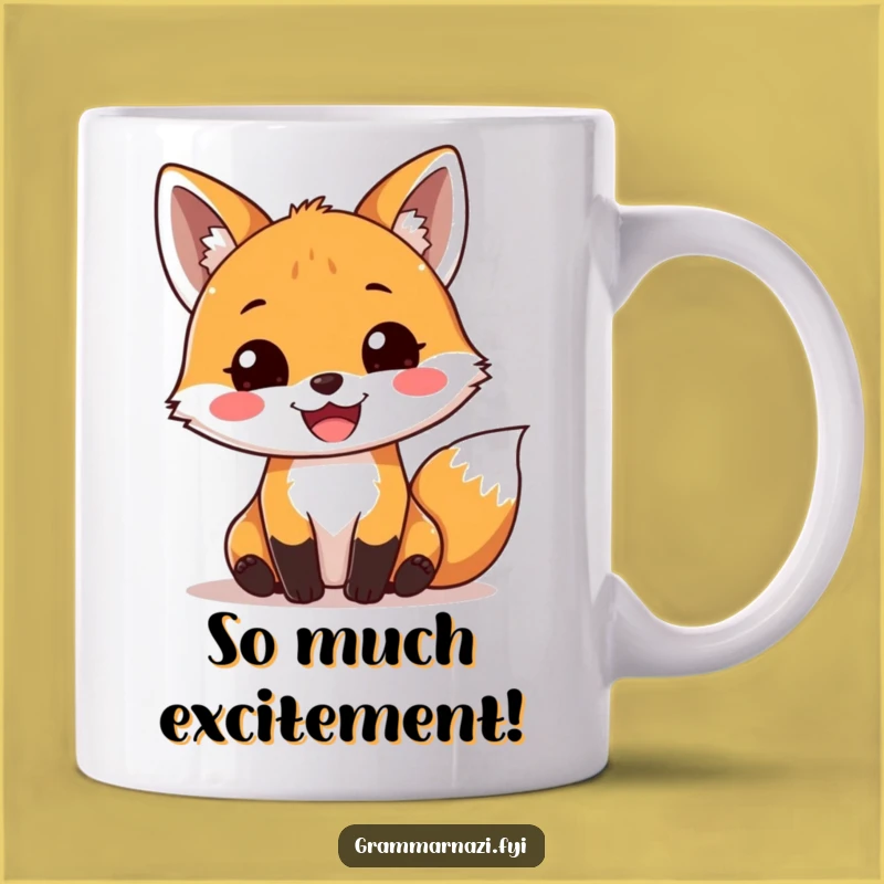 Funny Fox Exclamation Mark Mug: A Joyful Grammar Gift for Enthusiasts