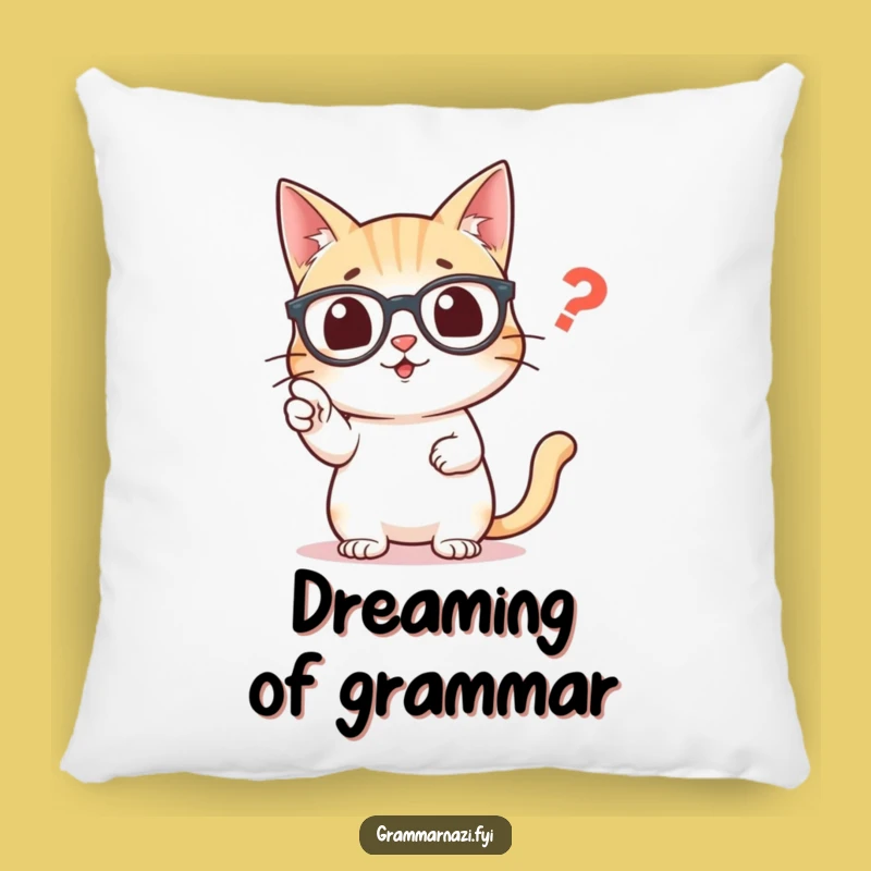 Funny Cat Comma Pillow: Cozy Comfort for Grammar Aficionados