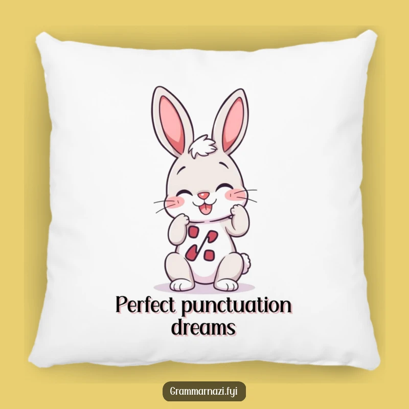 Funny Bunny Pillow: Cozy Apostrophe Adjuster Pillow, Hilarious Grammar Comfort Gift