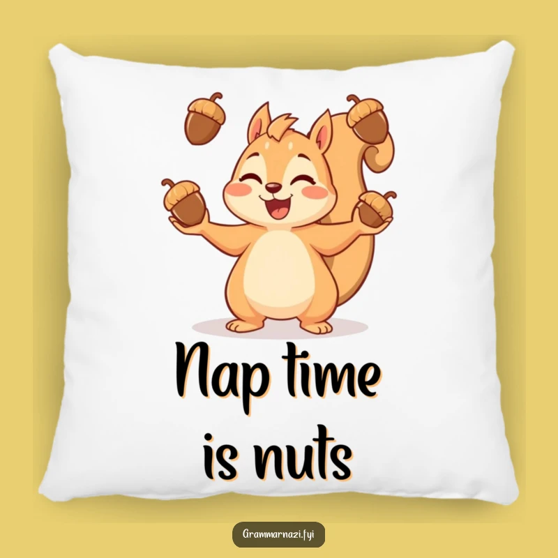 Funny Squirrel Pillow: Cuddle Up with Acorn Juggling Comfort