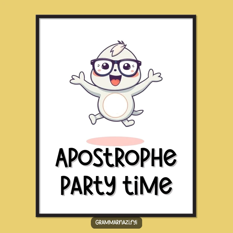 Funny Grammar Digital Art: Apostrophe Dance - Instant Download Funny Gift for Art Lovers