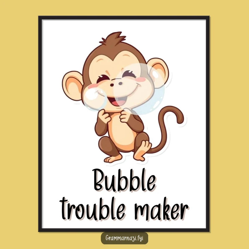 Funny Monkey Digital Art: Mischievous Blower Ready For Hilarious Framing