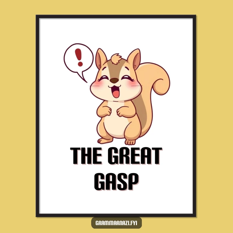 Funny Squirrel Gasp Digital Art: Instant Drama for Your Walls