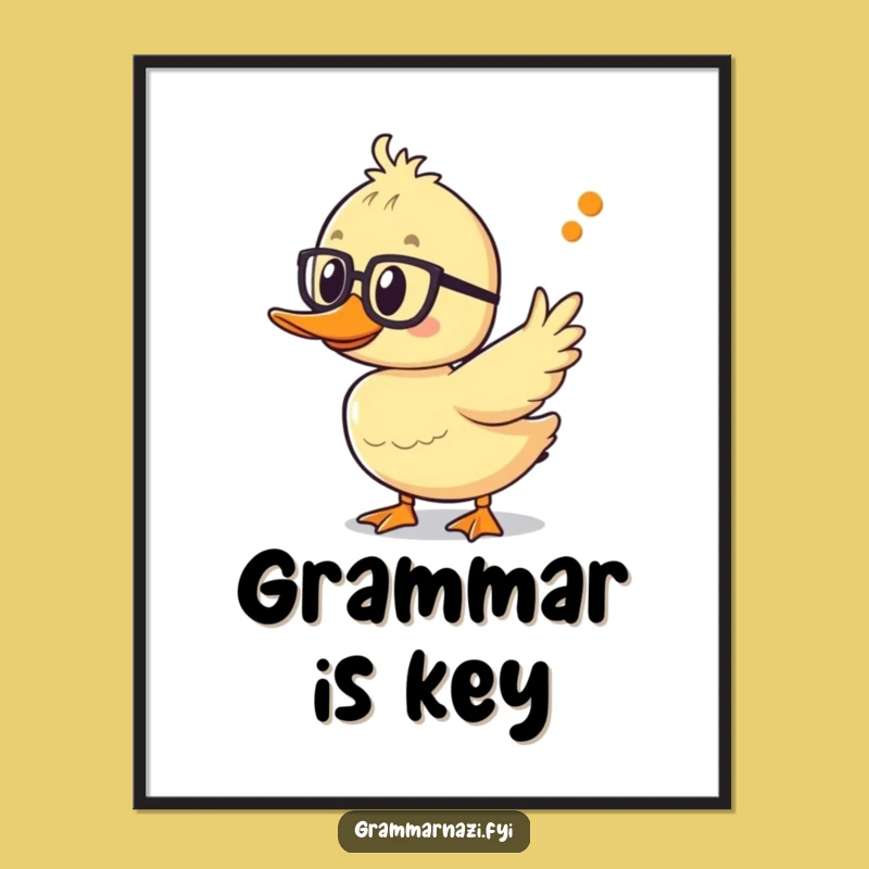 Funny Grammar Duck Digital Art: Instant Punctuation Perfection