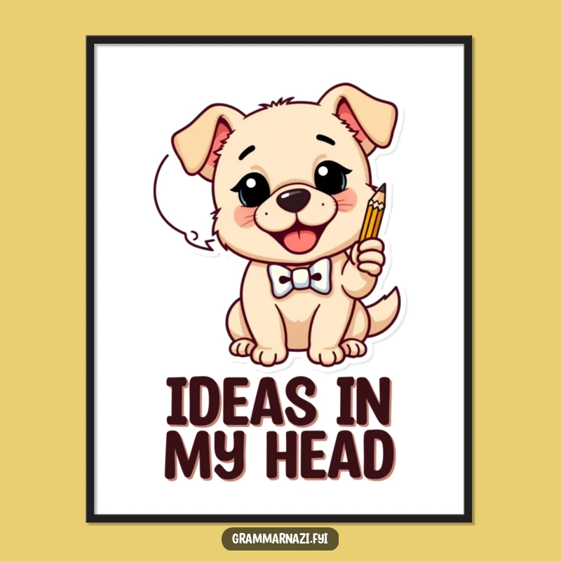 Funny Dog Bow Tie Digital Art: Brainstorming Decor, Perfect Funny Gift
