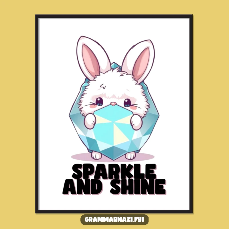 Funny Bunny Gemstone Digital Art: Instant Enchantment for Your Walls