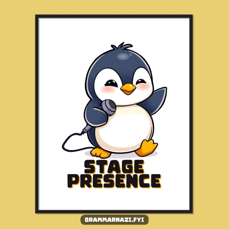 Funny Penguin Mic Digital Art: Instant Star Power for Your Walls