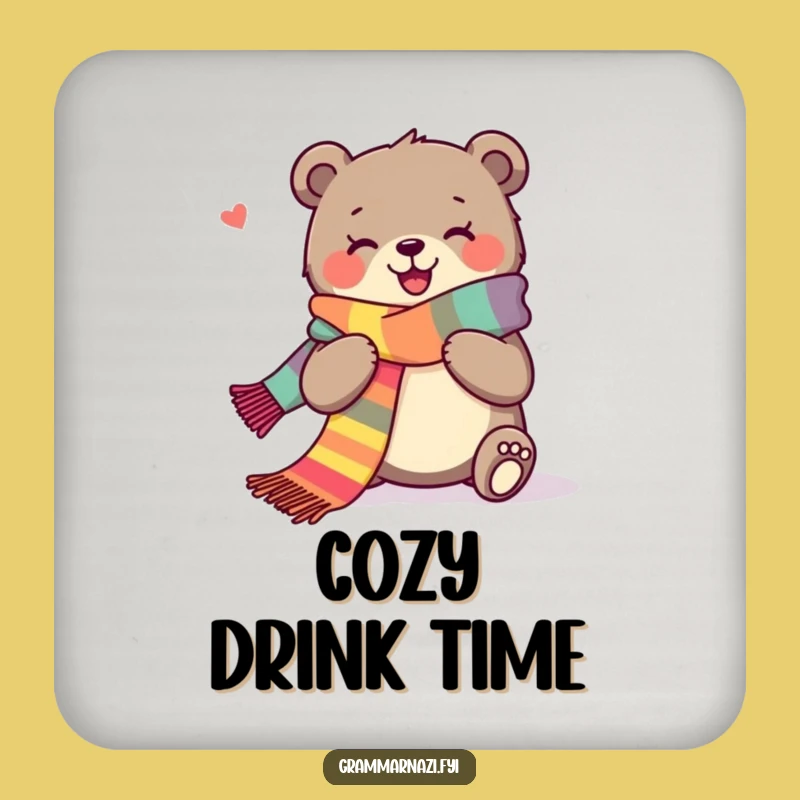 Funny Bear Coaster: Joyful Knitter Protecting Surfaces With Hilarious Charm