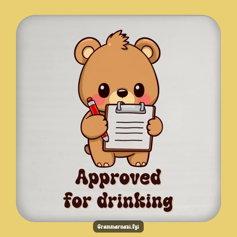 Funny Bear Coaster: Inspector Bear's Clipboard, Hilarious Desk Accessory Gift