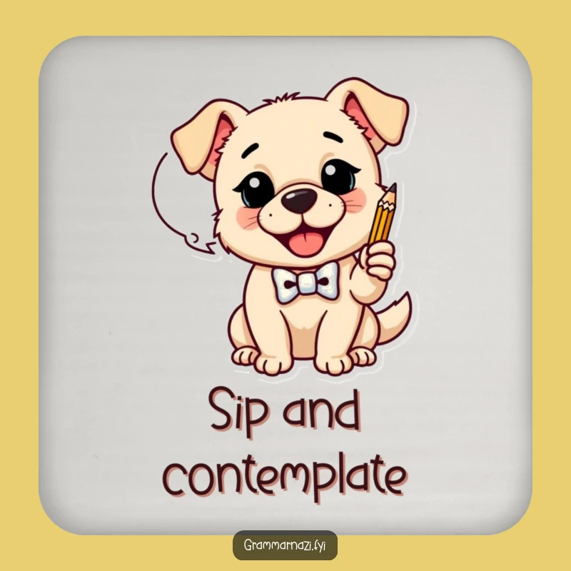 Funny Dog Bow Tie Coaster: Protect Surfaces Smartly, Funny Gift