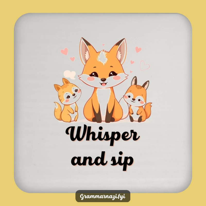 Funny Fox Woodland Whispers Drink Coaster: Sip and Share Secrets