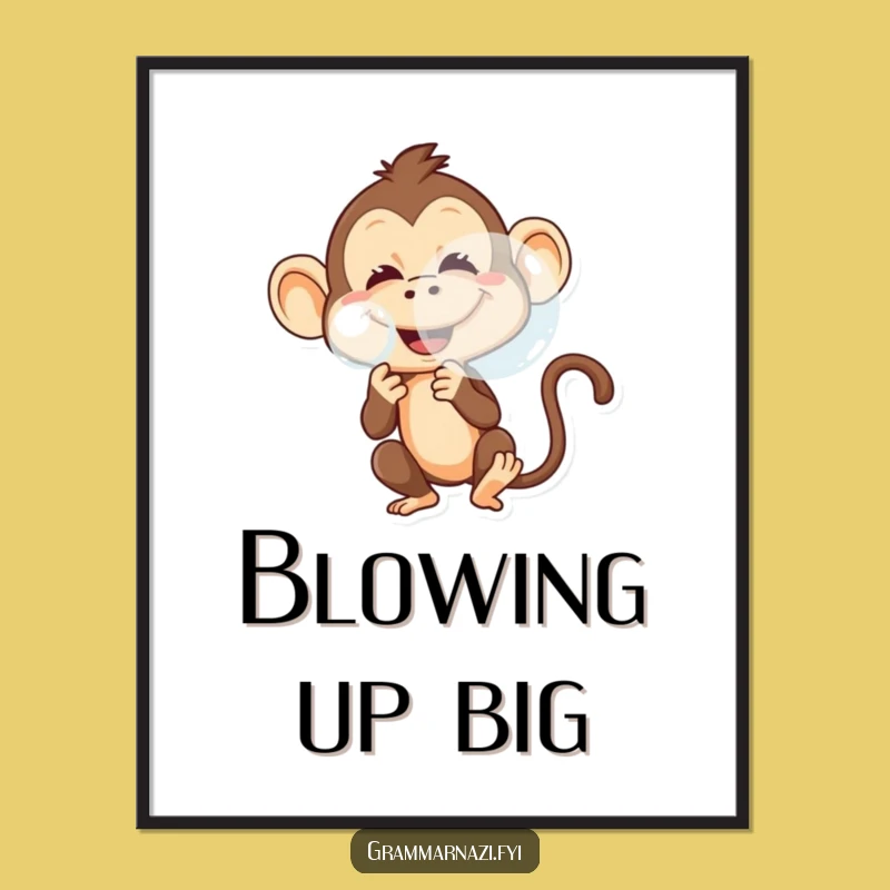 Funny Monkey Wall Art: Mischievous Blower For A Hilarious Decor Gift