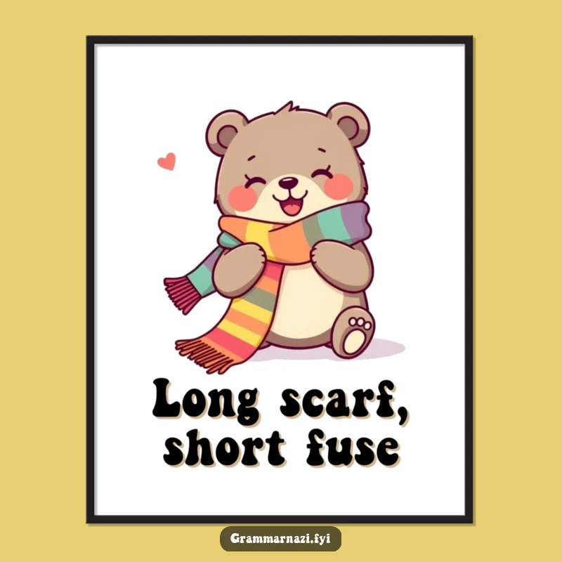 Funny Bear Wall Art: Cozy Knitter For A Hilarious Home Decor Gift