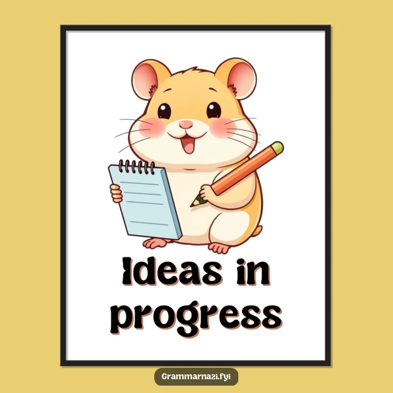 Funny Hamster Poster: Hilarious Wall Art for Inspiring Creativity and Daily Giggles