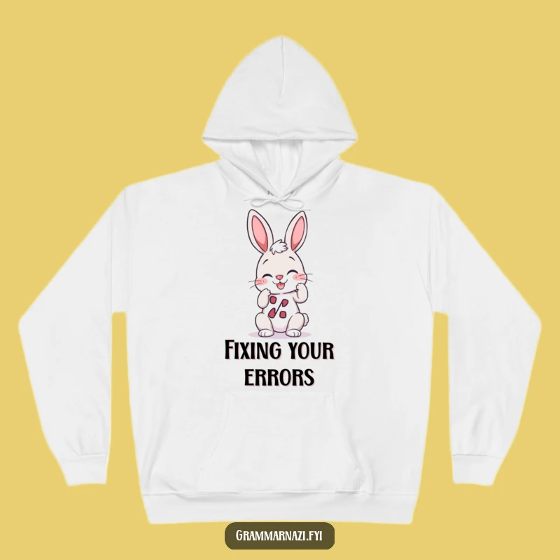 Funny Bunny Hoodie: Cozy Punctuation Perfectionist Hoodie, Warm Grammar Gift